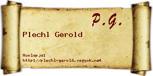 Plechl Gerold névjegykártya